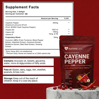 Aurivita Capsaicin Power - Cayenne Pepper Softgels Buy 1 Bag